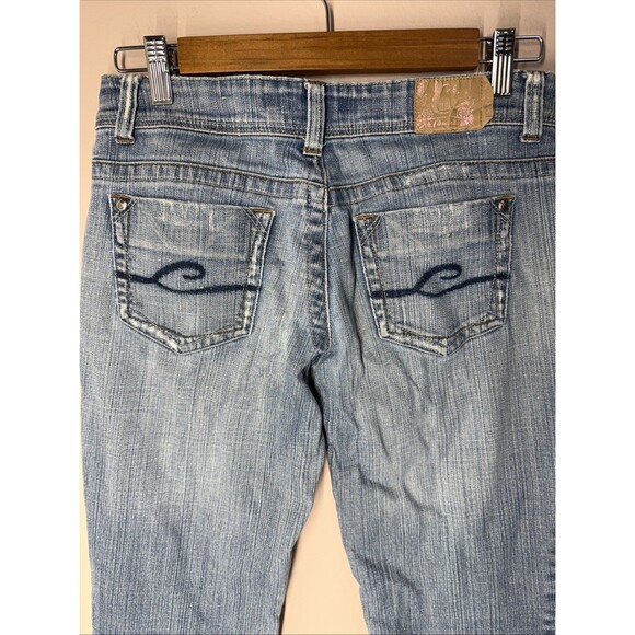 Vtg Candie's Jeans Women's Blue Medium Wash Low Rise Flare Jeans 29” Waist - Picture 5 of 11